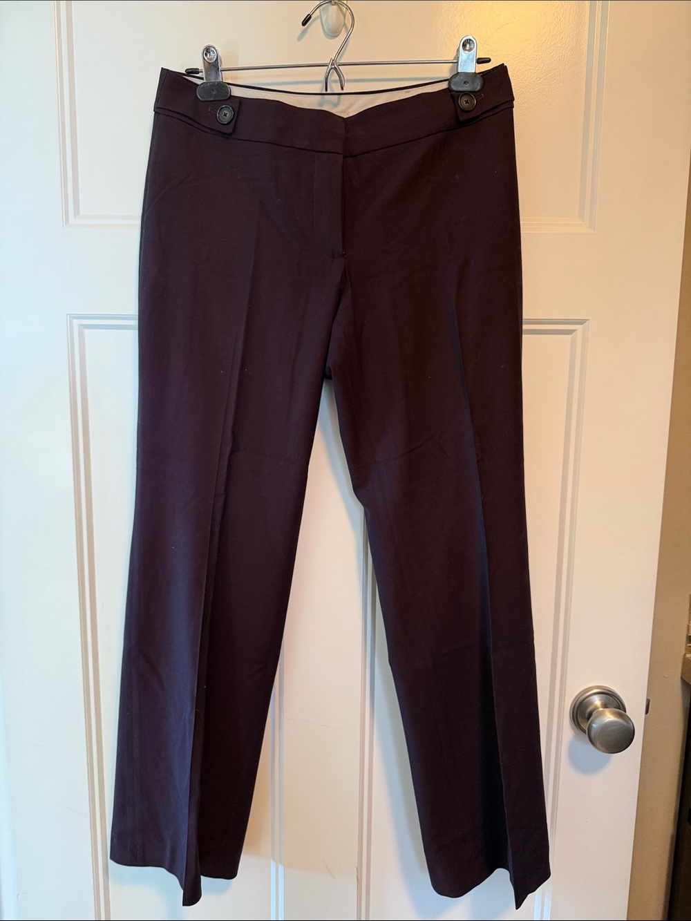 LOFT Straight-Leg Dress Pants in Plum